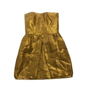Kirribilla Strapless Fit & Flare Dress Gold Tweed